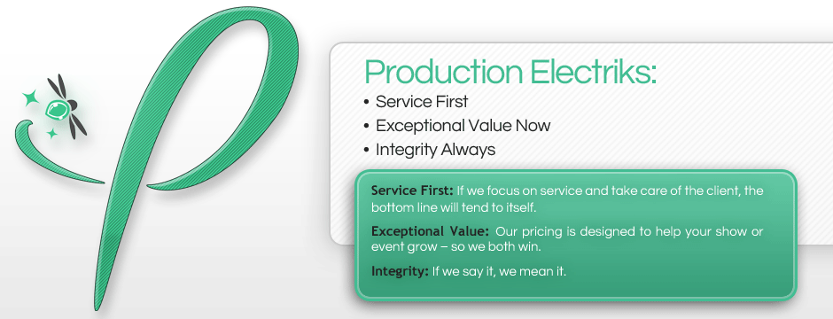 Production Electriks provides full-service temporary power distribution services.